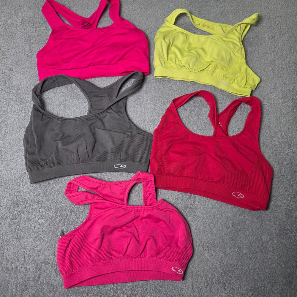 C9 Champion Womens M Sports Bra Lot of 5 Multi Color Seamless Racerback N9500